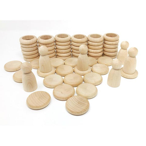 *Grapat Wood Natural Nins, Rings and Coins