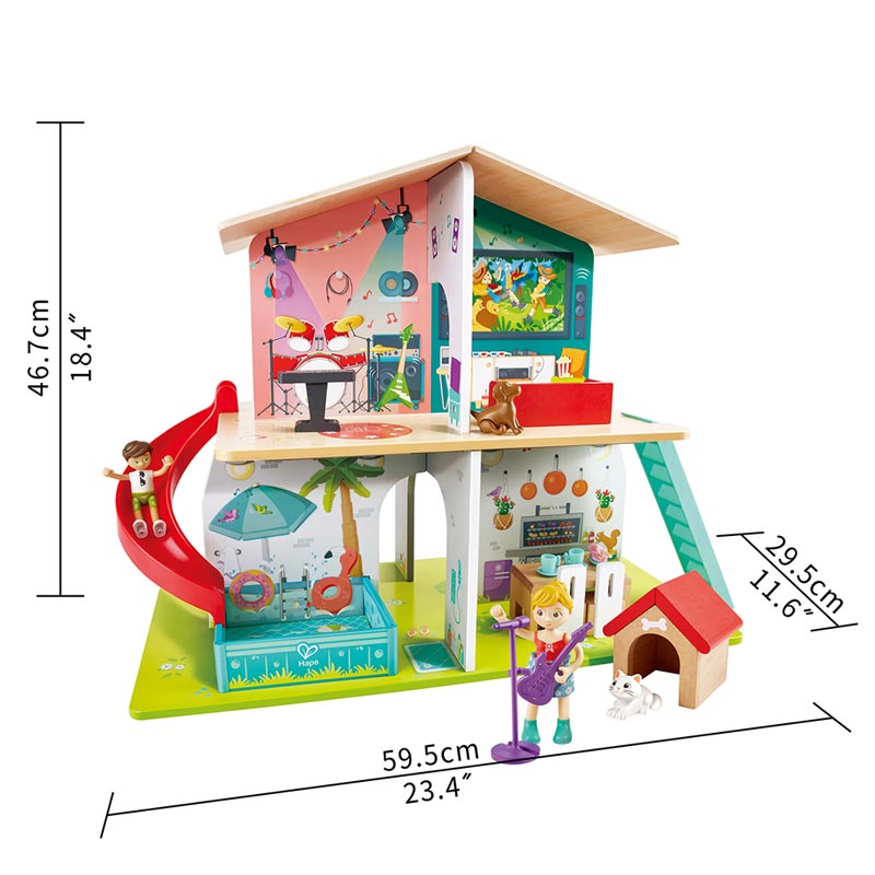 *Hape Roll & Slide Musical Dollhouse