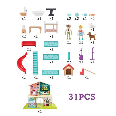 *Hape Roll & Slide Musical Dollhouse