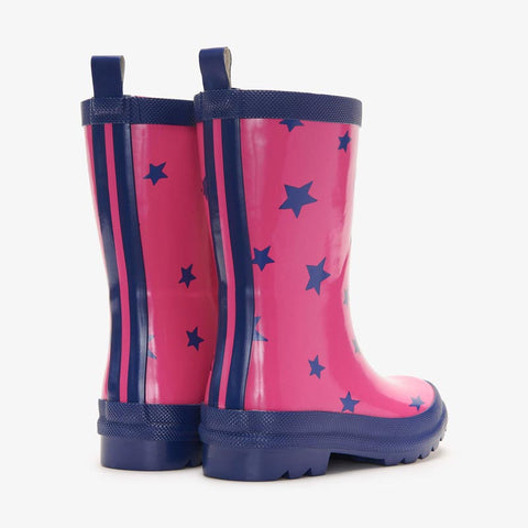 Hatley Shiny Rainboots with Matching Socks - Glitter Stars