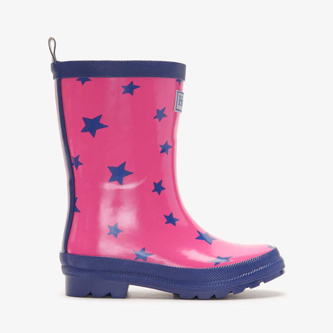 Hatley Shiny Rainboots with Matching Socks - Glitter Stars