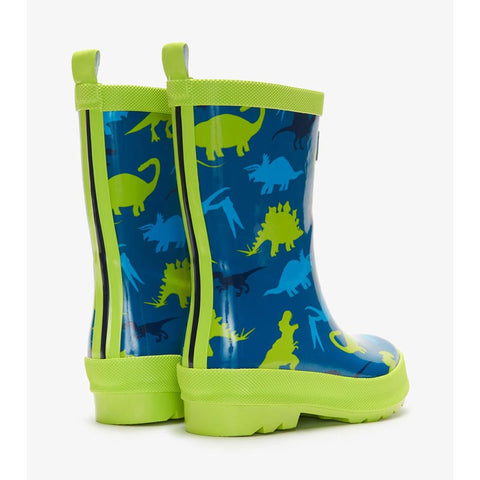 Hatley Shiny Rainboots with Matching Socks - Real Dinosaurs (Size 8)