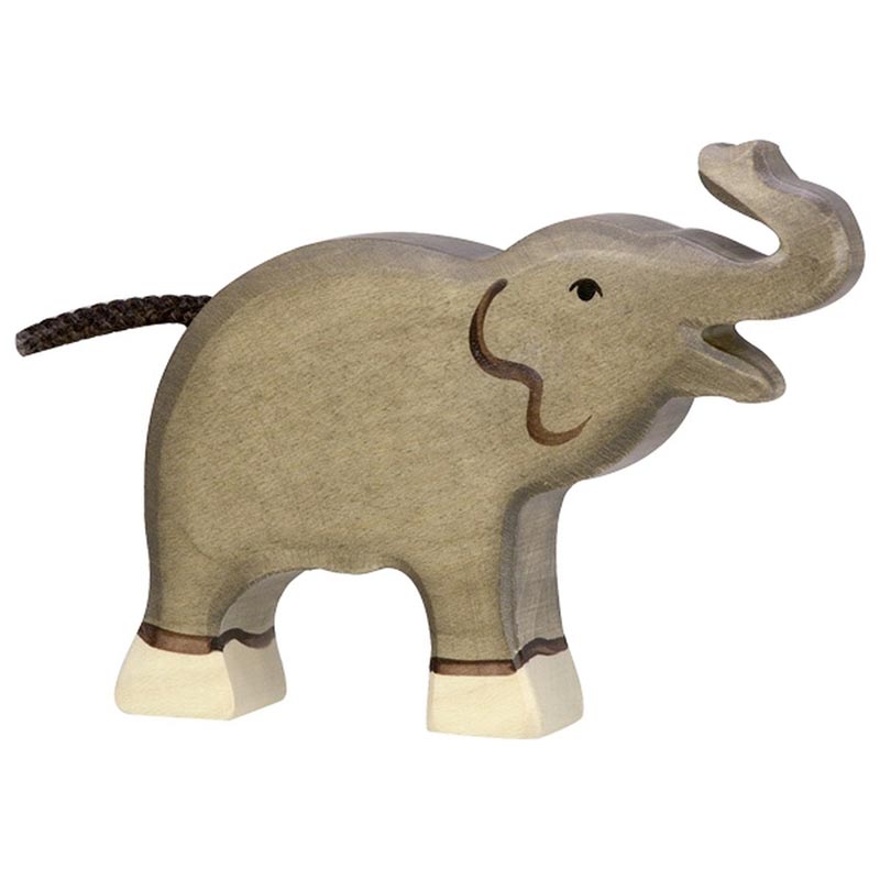 *Holztiger Trunk Raised Small Elephant