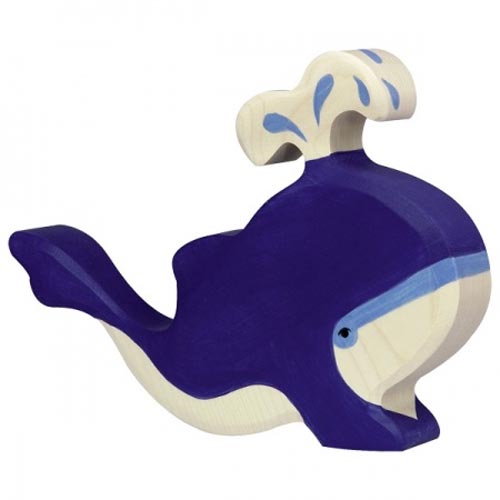 *Holztiger Blue Whale with Water Fountain