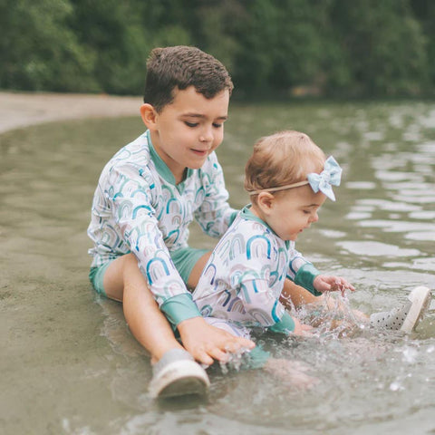 Honeysuckle Swim Co. Rashguard Shirt - You're My Rainboo