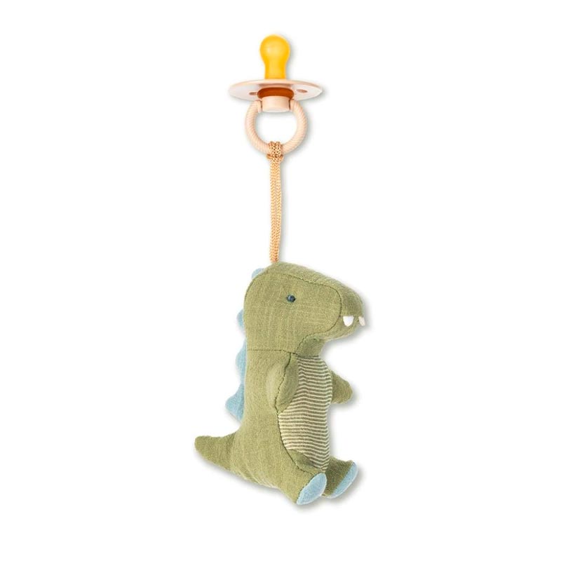 *Itzy Ritzy Bitzy Pal Natural Rubber Pacifier & Lovey - Dino