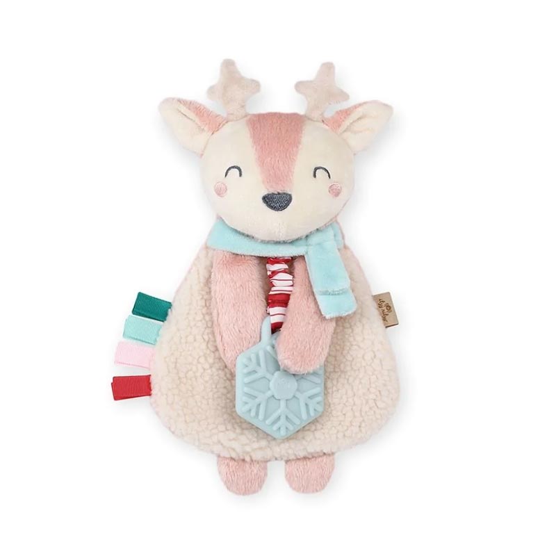 *Itzy Ritzy Itzy Lovey Plush & Silicone Teether Toy - Holiday Pink Reindeer