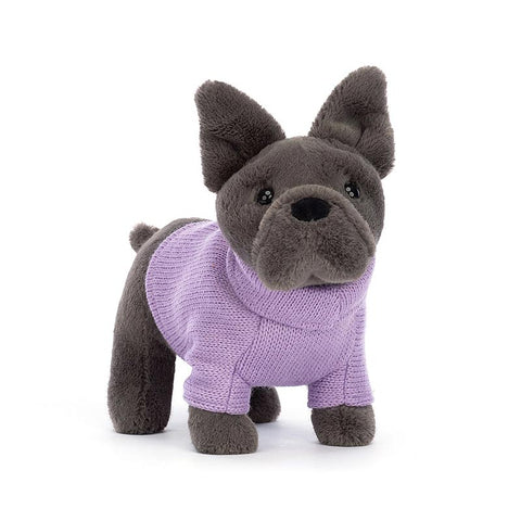 *Jellycat Sweater French Bulldog Purple - 7"