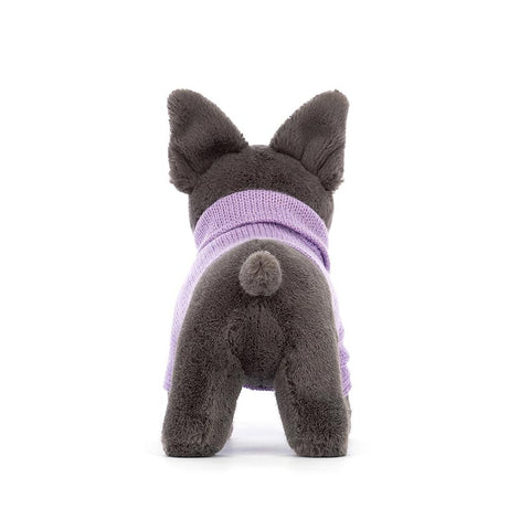 *Jellycat Sweater French Bulldog Purple - 7"