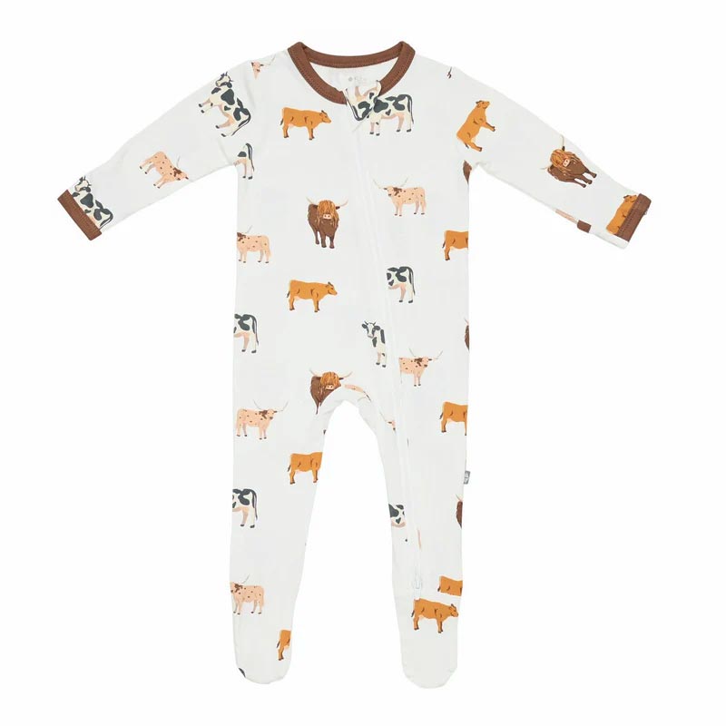 Kyte Baby Zippered Footie - Moo