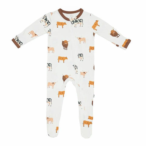 Kyte Baby Zippered Footie - Moo