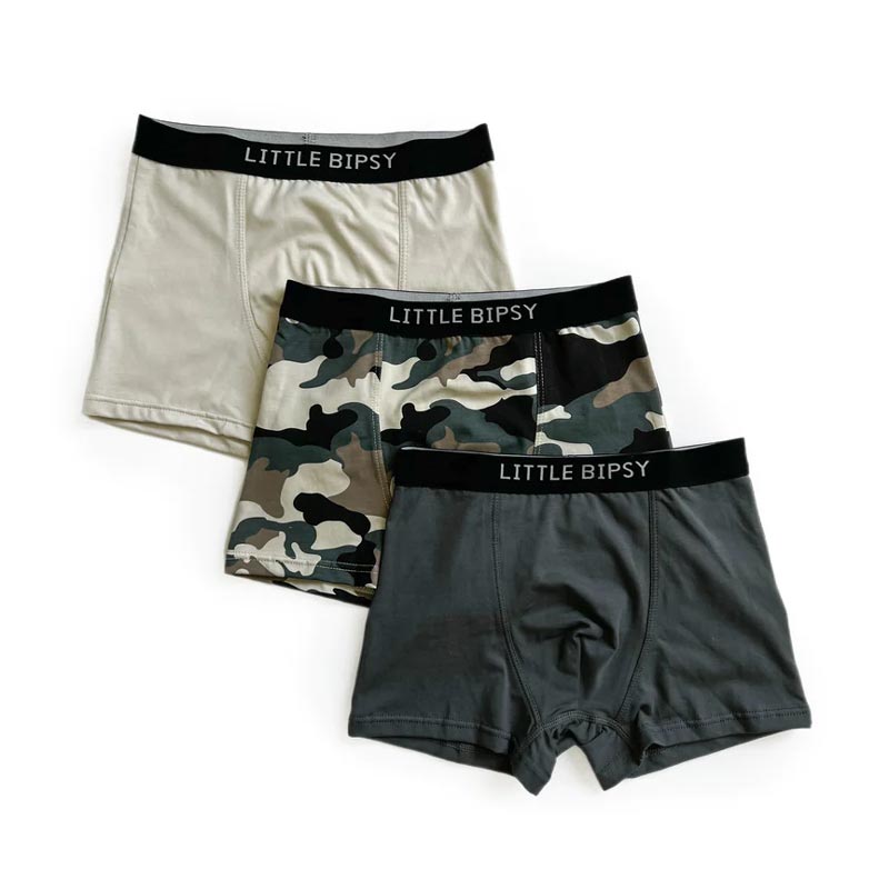 Little Bipsy Boxer Brief 3-Pack - Pewter Camo Mix (Size 9/10y)