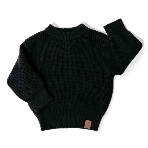 Little Bipsy Chunky Knit Sweater - Black *CLEARANCE*