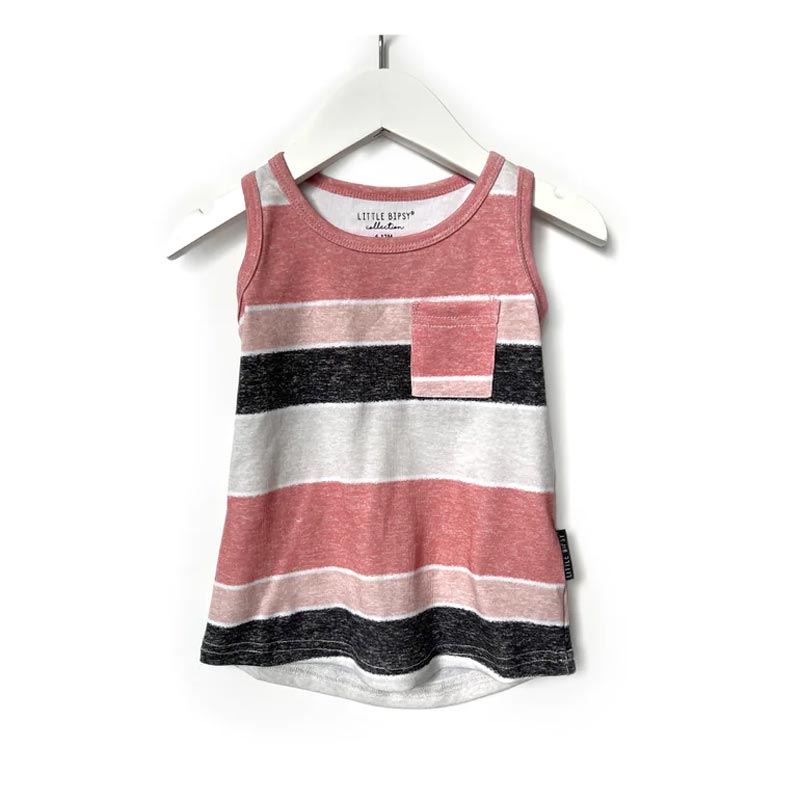 Little Bipsy Washed Striped Pocket Dress - Pink (Size 12-18m) *CLEARANCE*