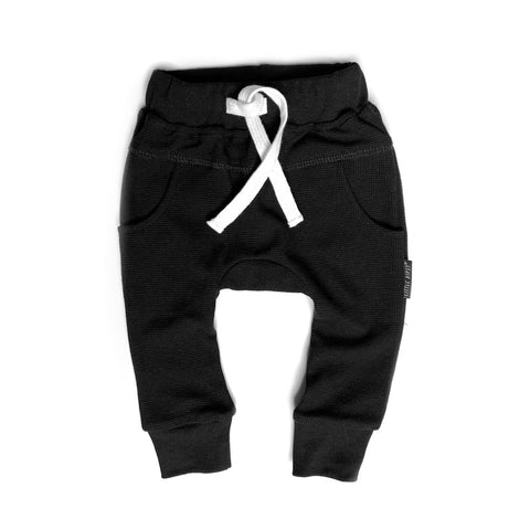 Little Bipsy Waffle Jogger - Black (Size 0-3m) *CLEARANCE*