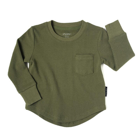 Little Bipsy Waffle Top - Matcha (Size 10y) *CLEARANCE*