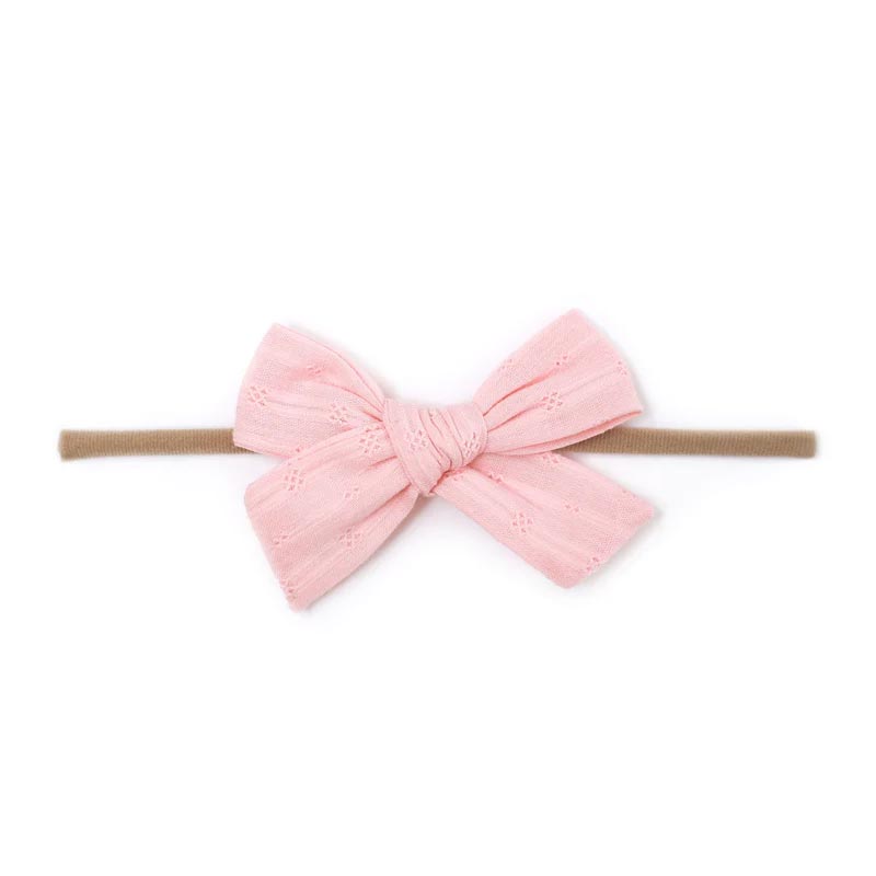 *Little Stocking Co. Baby Bow - Pink Eyelet