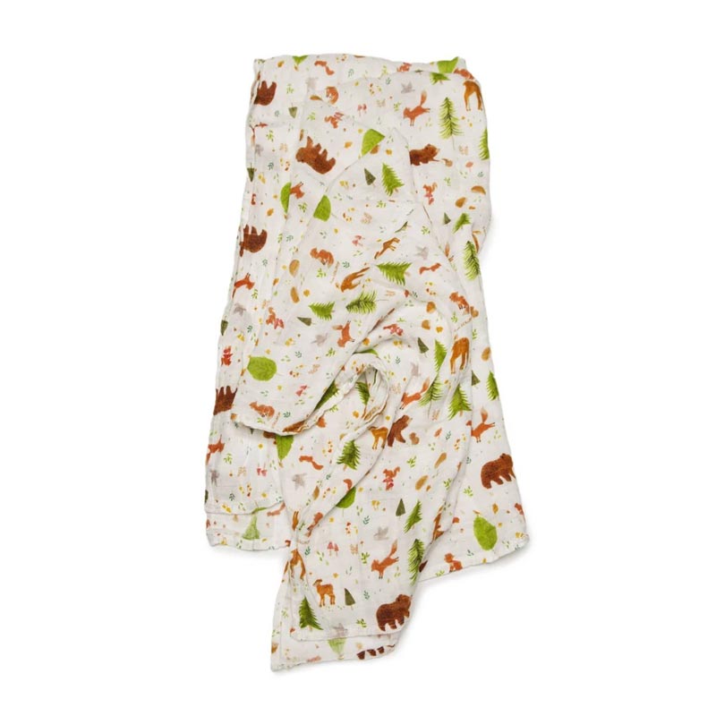 Loulou Lollipop Luxe Muslin Swaddle  - Forest Friends