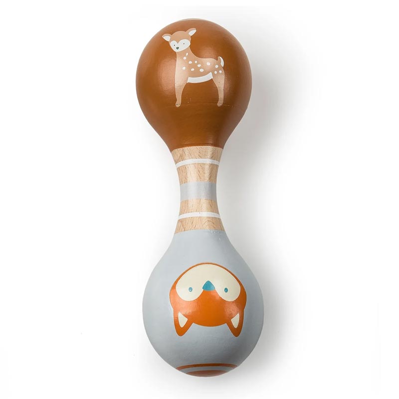 *Mary Meyer Leika Wooden Rattle - Fox & Fawn - 6"