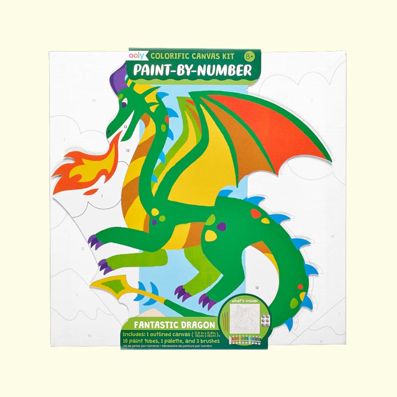 *Ooly Colourific Canvas Paint by Number Kit - Fantastic Dragon