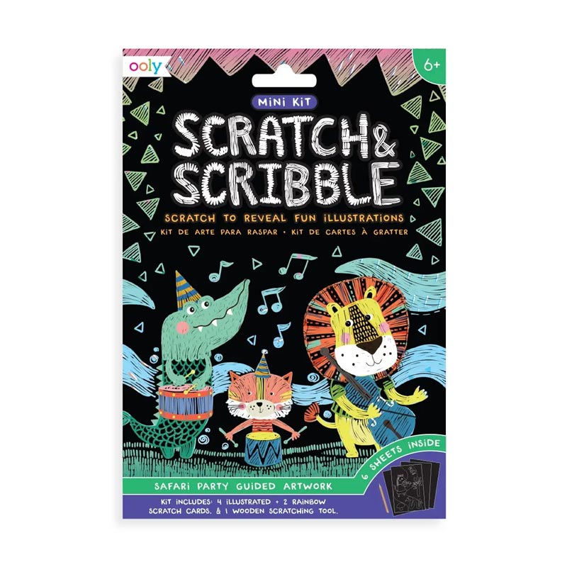 *Ooly Mini Scratch & Scribble Art Kit - Safari Party