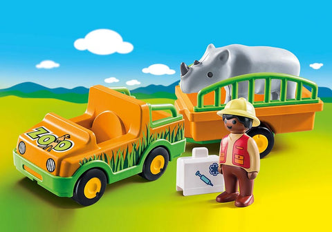 *Playmobil Zoo Vehicle with Rhinoceros