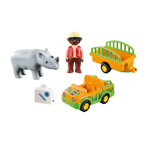 *Playmobil Zoo Vehicle with Rhinoceros