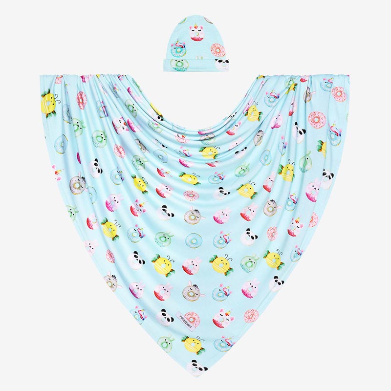 Posh Peanut Swaddle and Beanie Set - Donuts *CLEARANCE*