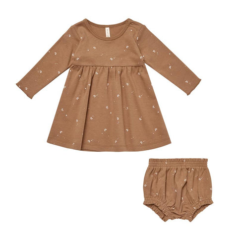 Quincy Mae Longsleeve Dress - Cinnamon Moons (Size 4/5y) *CLEARANCE*