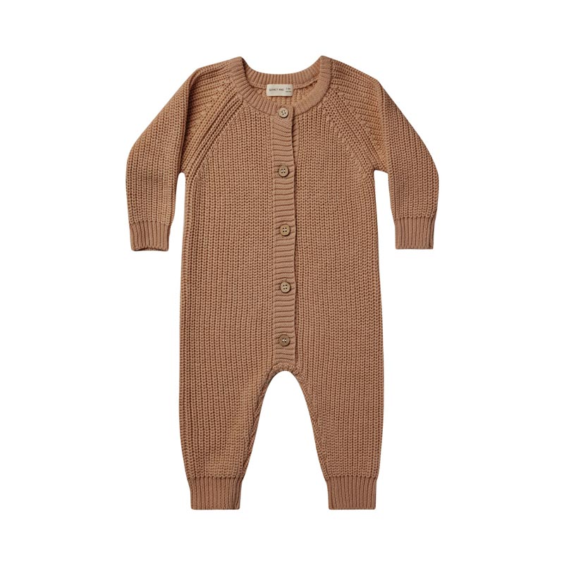 Quincy Mae Chunky Knit Jumpsuit - Cinnamon (Size 18-24m) *CLEARANCE*