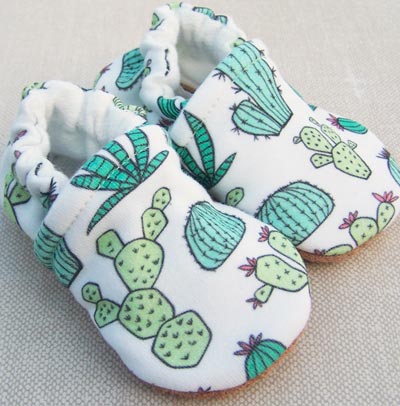 Snow and Arrow Cotton Knit Slippers - Cacti