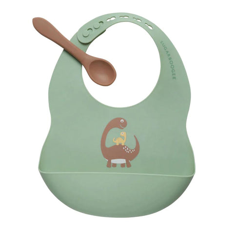 Sugarbooger Fresh & Messy Silicone Bib & Spoon Set