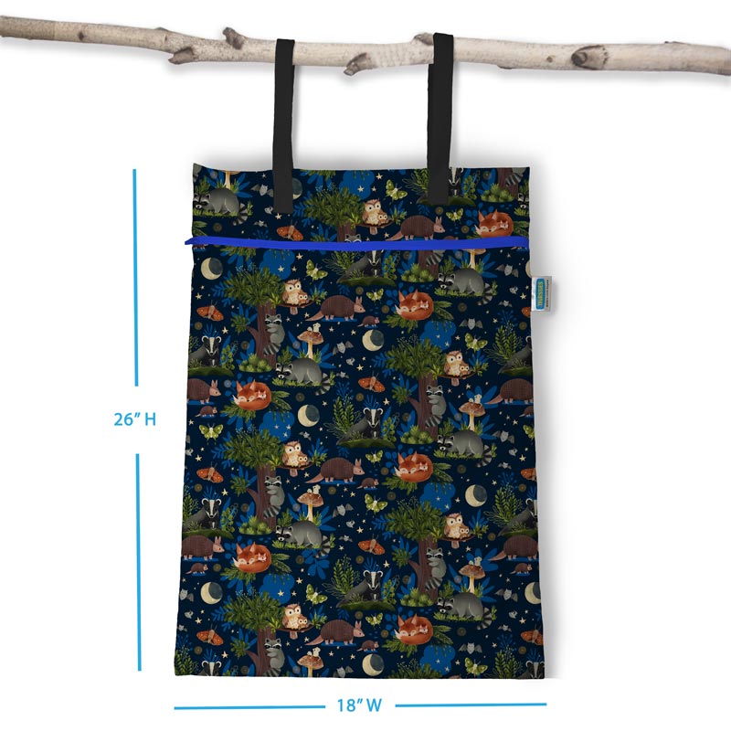 Each Thirsties wet bag is 26" long and 18" wide.