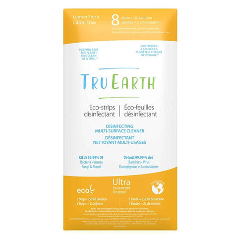 *Tru Earth Eco-strips Disinfecting Multi-Surface Cleaner (Lemon Fresh) - 8 Strips