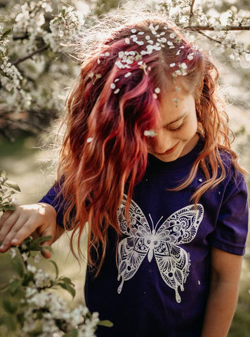 West Coast Karma Kids Tee - Purple Butterfly (Size 4)