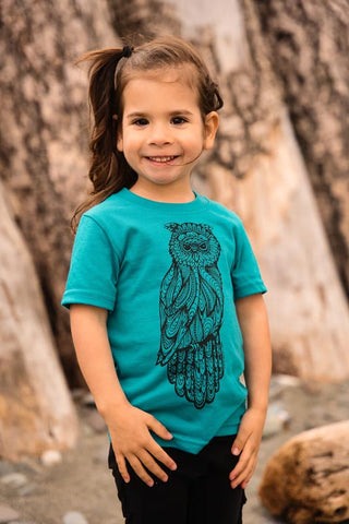 West Coast Karma Kids Tee - Teal Owl