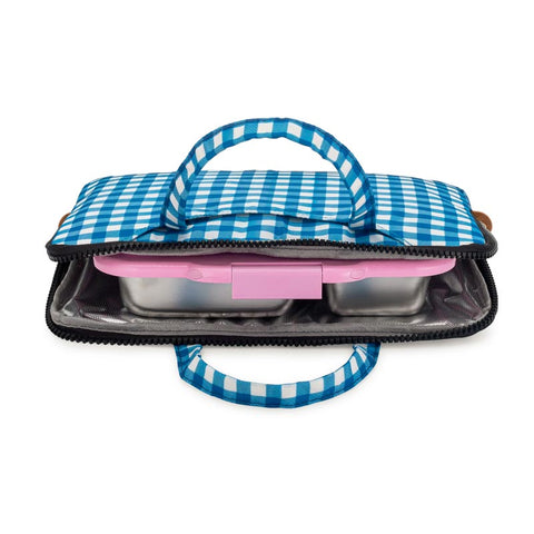 *Yumbox Poche Insulated Lunch Bag Sleeve with Handles - Vichy Blue